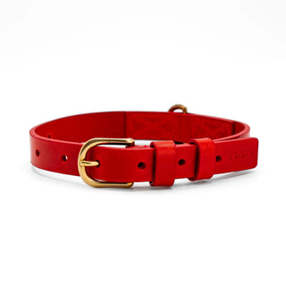 Lilly Rosso - Collare in Cuoio (Medio)
