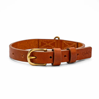 Lilly Cognac - Collare in cuoio (Medio)