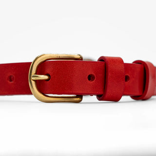 Lilly Rosso - Collare in Cuoio (Medio)