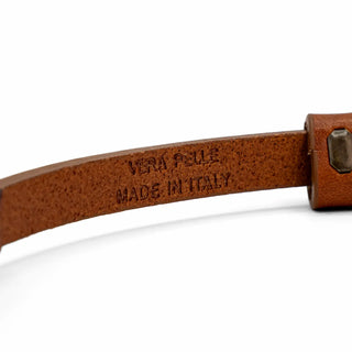 Agata Cognac - Collare in Cuoio (Small)
