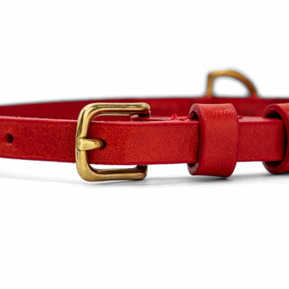 Agata Rosso - Collare in Cuoio (Small)